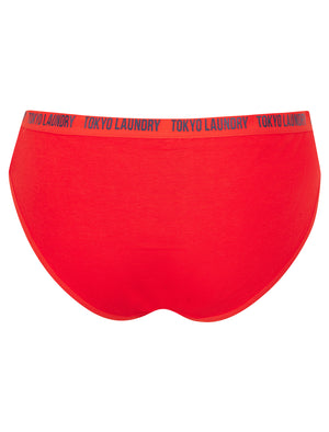 Zara (5 Pack) Cotton Assorted Briefs in Navy Blazer / Fiery Red / Forget-Me-Not Blue / Jet Stream White - Tokyo Laundry