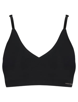 Lola Non-Wired Soft Padded Lace Texture (2 Pack) Sports Style Bra Set in Moonlight Stone / Black Beauty - Tokyo Laundry