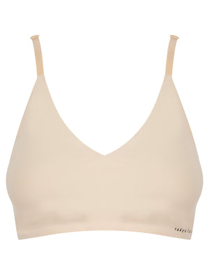Lola Non-Wired Soft Padded Lace Texture (2 Pack) Sports Style Bra Set in Moonlight Stone / Black Beauty - Tokyo Laundry