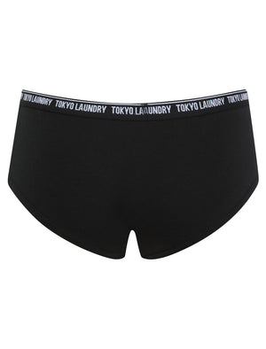 Esther (5 Pack) Assorted Stretch Cotton Briefs in Jet Black / Bright White / Jet Stream / Light Grey Marl - Tokyo Laundry