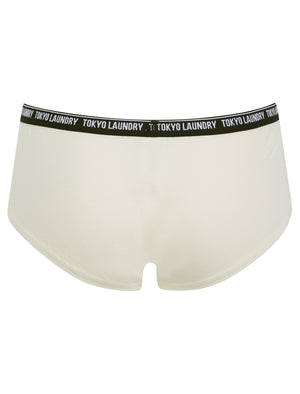 Esther (5 Pack) Assorted Stretch Cotton Briefs in Jet Black / Bright White / Jet Stream / Light Grey Marl - Tokyo Laundry