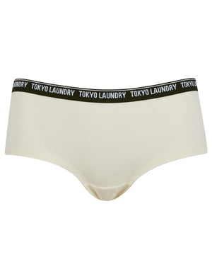 Esther (5 Pack) Assorted Stretch Cotton Briefs in Jet Black / Bright White / Jet Stream / Light Grey Marl - Tokyo Laundry