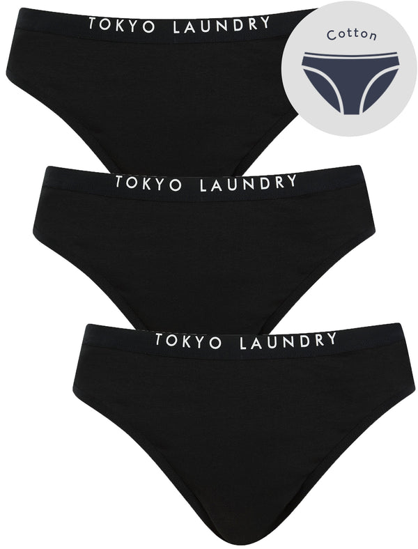 Oti (3 Pack) Assorted Stretch Cotton Briefs in Jet Black - Tokyo Laundry