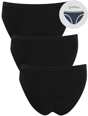 Oti (3 Pack) Assorted Stretch Cotton Briefs in Jet Black - Tokyo Laundry