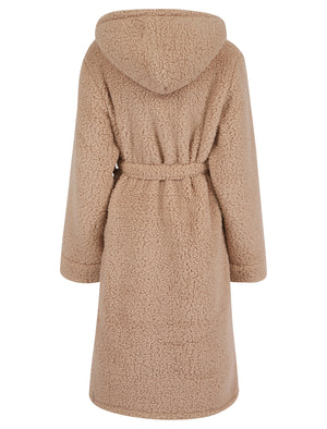 Women's Teddy Chunky Soft Fleece Tie Robe Dressing Gown with Hood in T Tokyo Laundry Women's Teddy Chunky Soft Fleece Tie Robe Dressing Gown with Hood in T Tokyo Laundry