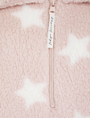 Women's Bex Soft Fleece Chunky Zip Neck Pullover Loungewear Top in Pink - Tokyo Laundry