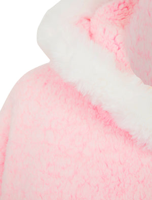 Women's Hetty Soft Fleece Chunky Loungewear Longline Pullover Hooded Top in Pink - Tokyo Laundry
