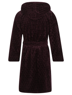 Women's Maeve Chunky Soft Fleece Tie Robe Dressing Gown with Hood in Fig - Tokyo Laundry