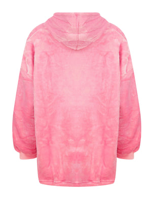 Kids Snuggling Soft Fleece Borg Lined Oversized Hooded Blanket with Pocket in Cameo Pink - Tokyo Laundry Kids (4-12yrs)