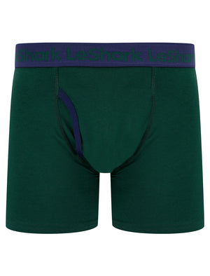 Gibson (2 Pack) Striped Boxer Shorts Set in Eden Green - Le Shark