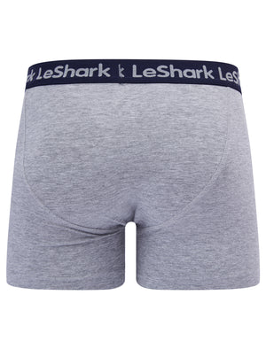 Gibson (2 Pack) Striped Boxer Shorts Set in Light Grey Marl - Le Shark