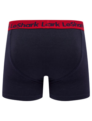 Gibson (2 Pack) Striped Boxer Shorts Set in Sky Captain Navy - Le Shark