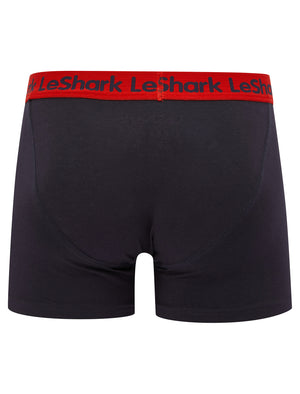 Goldbrook (2 Pack) Striped Boxer Shorts Set in Chinese Red / Sky Captain Navy - Le Shark