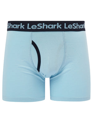 Breach (2 Pack) Striped Boxer Shorts Set in Sky Captain Navy / Blue Bell - Le Shark