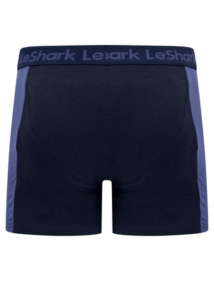 Dorset (2 Pack) Colour-Block Boxer Shorts Set in Crown Blue / Jet Black - Le Shark
