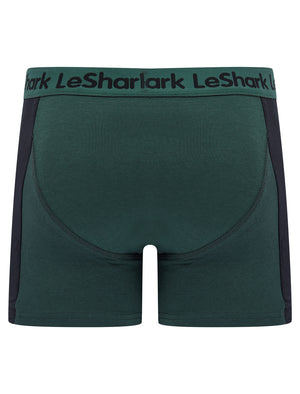 Dorset (2 Pack) Colour-Block Boxer Shorts Set in Crown Blue / Jet Black - Le Shark