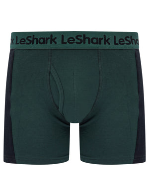 Dorset (2 Pack) Colour-Block Boxer Shorts Set in Crown Blue / Jet Black - Le Shark