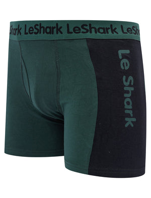 Dorset (2 Pack) Colour-Block Boxer Shorts Set in Crown Blue / Jet Black - Le Shark