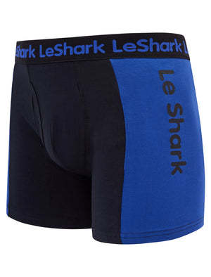 Dorset (2 Pack) Colour-Block Boxer Shorts Set in Port Royale / Sodalite Blue - Le Shark