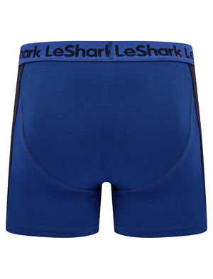 Darby (2 Pack) Striped Boxer Shorts Set in Sky Captain Navy / Karanda Red - Le Shark