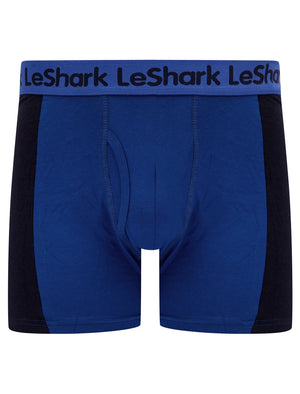 Darby (2 Pack) Striped Boxer Shorts Set in Sky Captain Navy / Karanda Red - Le Shark