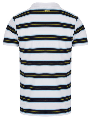 Urlwin Yarn Dyed Striped Cotton Pique Polo Shirt in Blue Bell - Le Shark