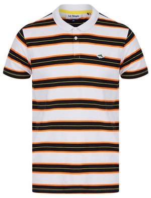 Urlwin Yarn Dyed Striped Cotton Pique Polo Shirt in Carrot - Le Shark