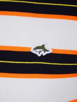 Urlwin Yarn Dyed Striped Cotton Pique Polo Shirt in Carrot - Le Shark