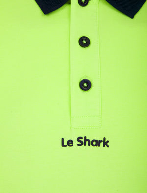 Ridge Stretch Cotton Pique Polo Shirt in Opaline Green - Le Shark