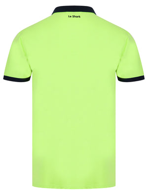 Ridge Stretch Cotton Pique Polo Shirt in Opaline Green - Le Shark