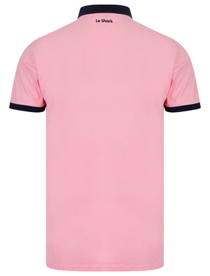 Ridge Stretch Cotton Pique Polo Shirt in Pink Nectar - Le Shark