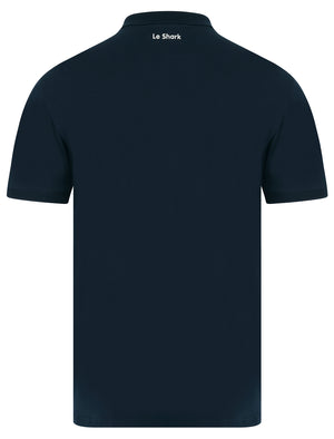 Hickory Stretch Cotton Pique Polo Shirt in Sky Captain Navy - Le Shark