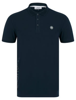 Hickory Stretch Cotton Pique Polo Shirt in Sky Captain Navy - Le Shark