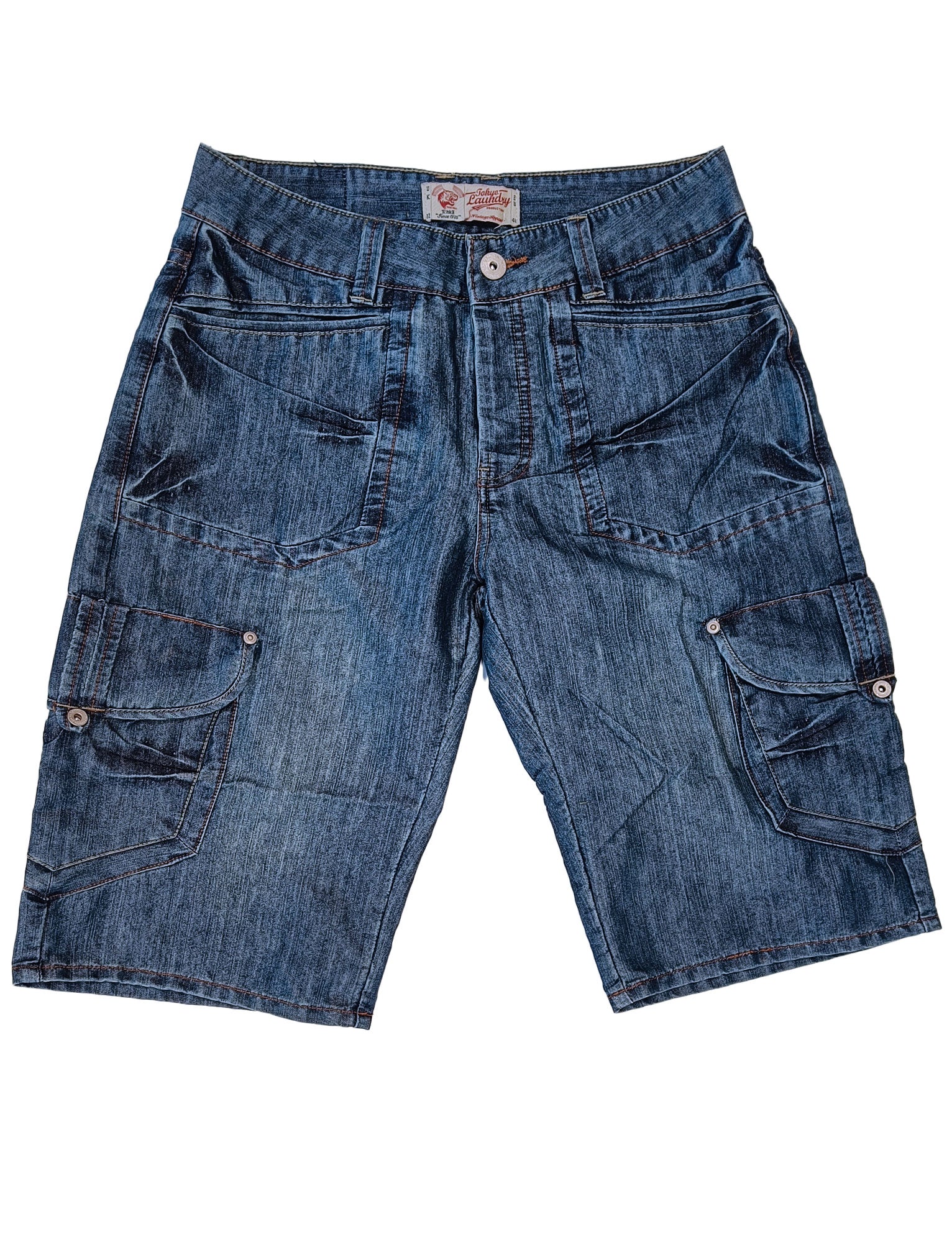 blue jean cargo shorts