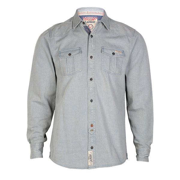 Tokyo Laundry Kubrick Herringbone blue Shirt