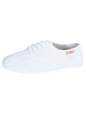 Tokyo Laundry Tohoku White Canvas Plimsoll