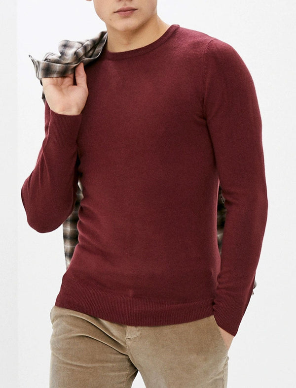 Olsen Soft Cashmillon Crew Neck Jumper In Zinfandel - Kensington Eastside
