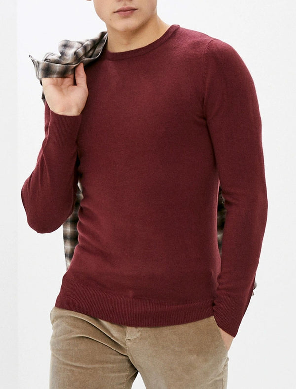 Badger Soft Cashmillon Crew Neck Jumper In Zinfandel - Kensington Eastside