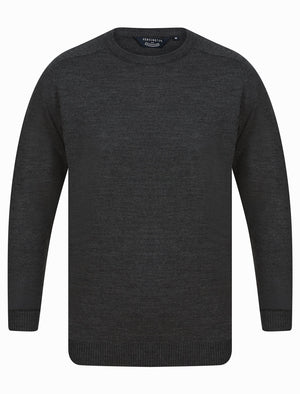 Kano Crew Neck Knitted Jumper in Charcoal Marl - Kensington Eastside