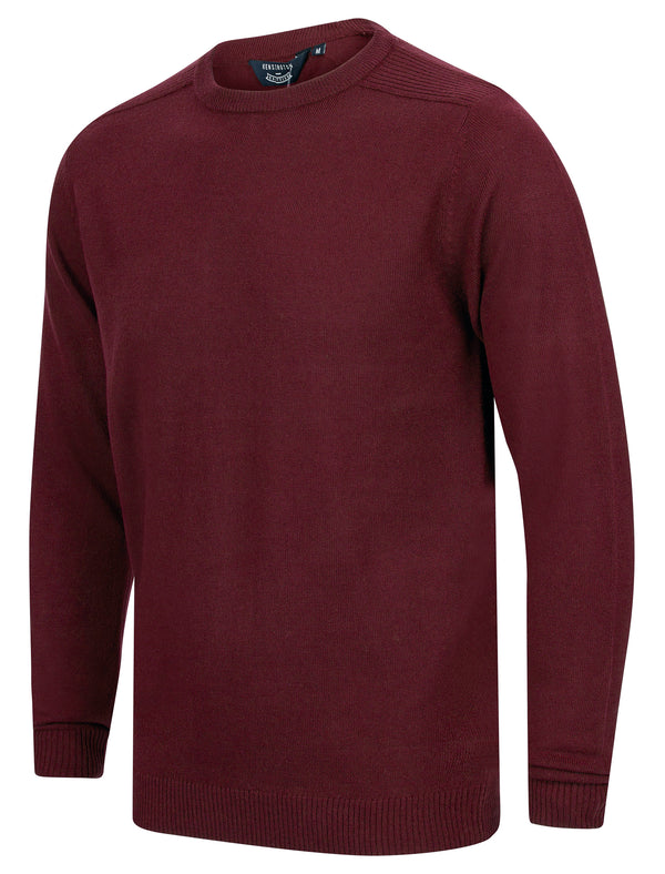 Friedrich Crew Neck Knitted Jumper in Zinfandel - Kensington Eastside