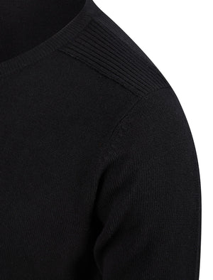 Rubik V-Neck Knitted Jumper in Jet Black - Kensington Eastside