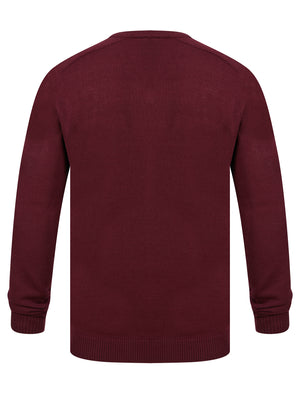 Mondrich V-Neck Knitted Jumper in Zinfandel - Kensington Eastside