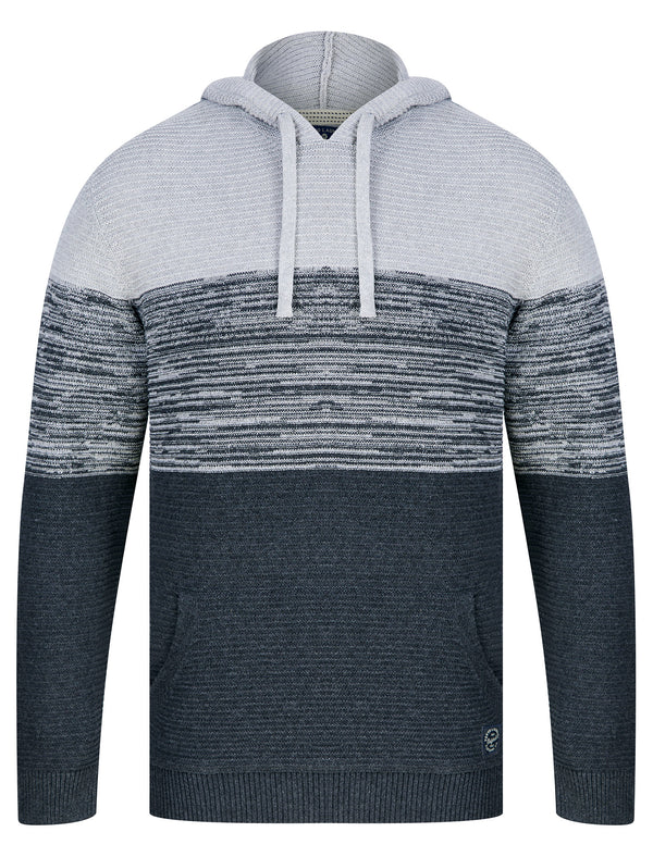 Tous Cotton Rich Textured Knit Pullover Hoodie in Dark Grey Marl - Tokyo Laundry