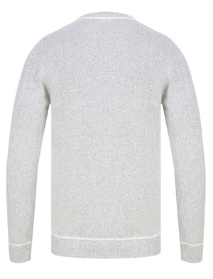Kiti Cotton Rich Crew Neck Jersey Knit Jumper in Grey Ecru Twist - Tokyo Laundry