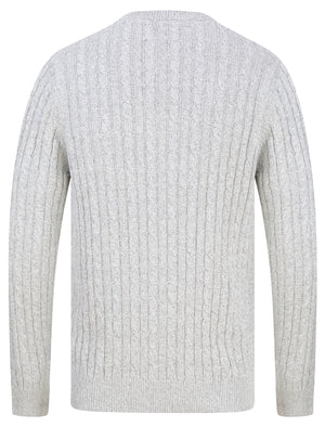 Alonso Chunky Cable Knitted Jumper in Grey Ecru Twist - Tokyo Laundry