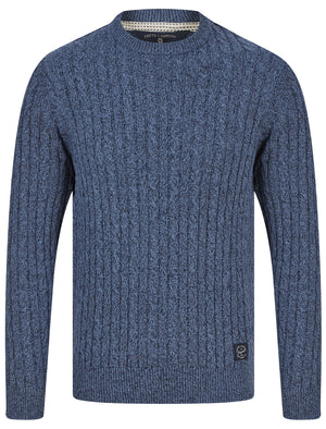 Alonso Chunky Cable Knitted Jumper in Denim Twist - Tokyo Laundry