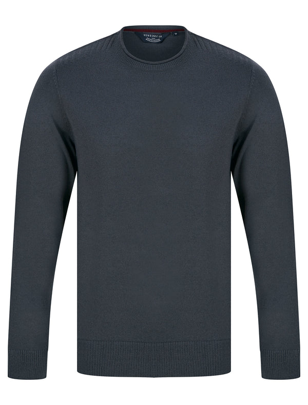 Colmenar Crew Neck Knitted Jumper in High-Rise Grey - Kensington Eastside