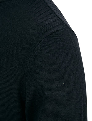 Colmenar Crew Neck Knitted Jumper in Black - Kensington Eastside