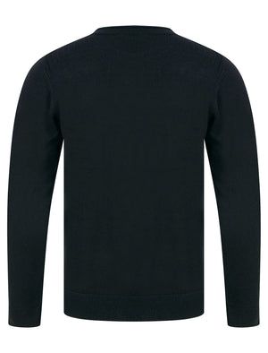 Colmenar Crew Neck Knitted Jumper in Black - Kensington Eastside