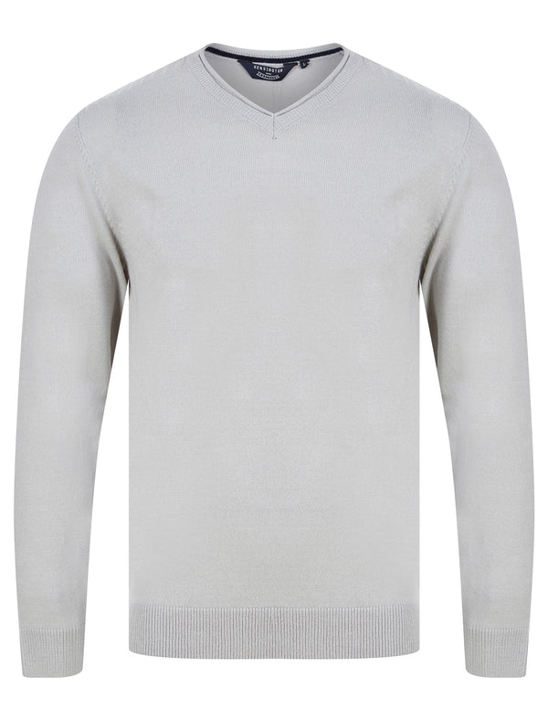 Nacho Basic V Neck Knitted Jumper in Ebony Grey - Kensington Eastside
